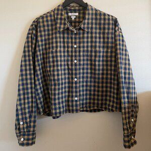 Madewell The Signature Poplin Crop Shirt in Plaid